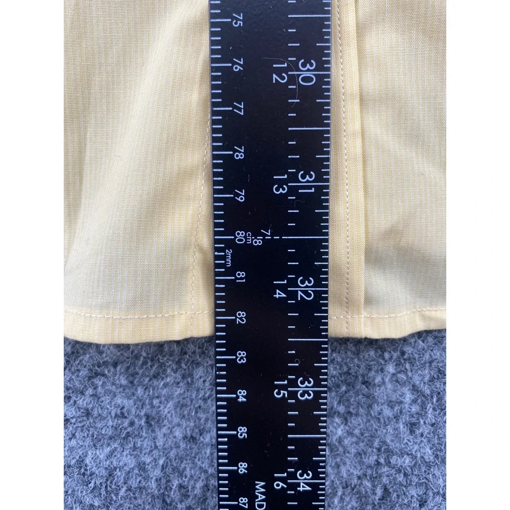 Banana Republic Shirt Mens XL Yellow Micro Stripe Short Sleeve Button Down New